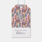 Jouw namen toevoegen | lama's op strepen patroon cadeaulabel (Voorkant)