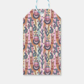 Jouw namen toevoegen | lama's op strepen patroon cadeaulabel (Achterkant)