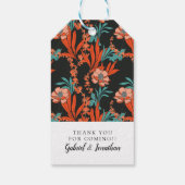 Jouw namen toevoegen | Oranje Abstracte bloemen Cadeaulabel (Achterkant)