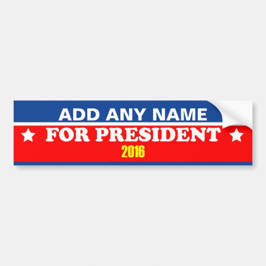 Jouw namen voor President 2016 Bumpersticker (Voorkant)