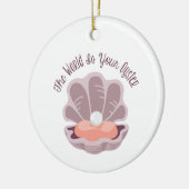 Jouw oester keramisch ornament (Links)