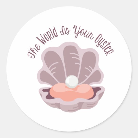 Jouw oester ronde sticker (Voorkant)