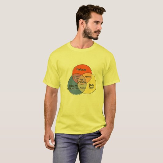 Jouw opa Indiana Jones Hipsters Drunks Fedoras T-shirt (Voorkant volledig)