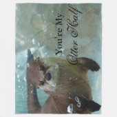 Jouw Otter Half Brown River Otter zwemmen Fleece Deken (Voorkant)
