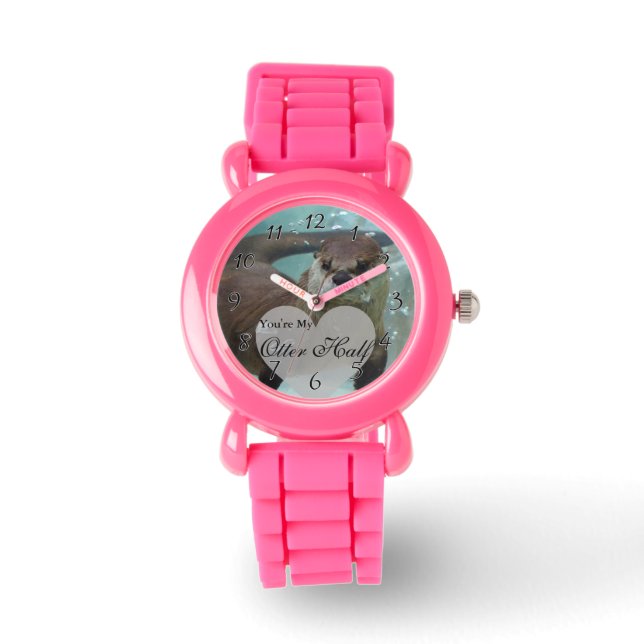 Jouw Otter Half Brown River Otter zwemmen Horloge (Voorkant)