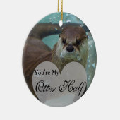Jouw Otter Half Brown River Otter zwemmen Keramisch Ornament (Rechts)
