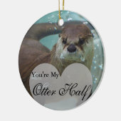 Jouw Otter Half Brown River Otter zwemmen Keramisch Ornament (Links)