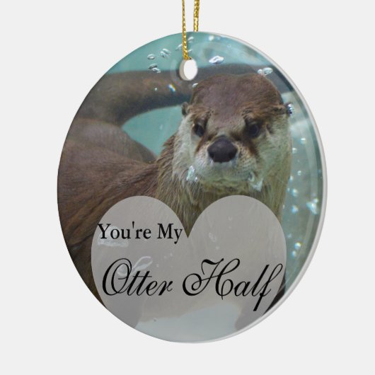 Jouw Otter Half Brown River Otter zwemmen Keramisch Ornament (Links)