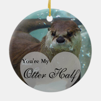 Jouw Otter Half Brown River Otter zwemmen Keramisch Ornament