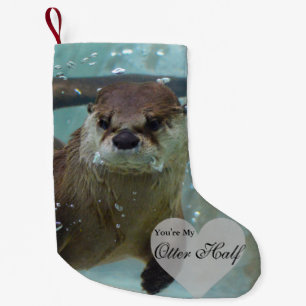 Jouw Otter Half Brown River Otter zwemmen Kleine Kerstsok