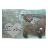 Jouw Otter Half Brown River Otter zwemmen Kussensloop (Achterkant)