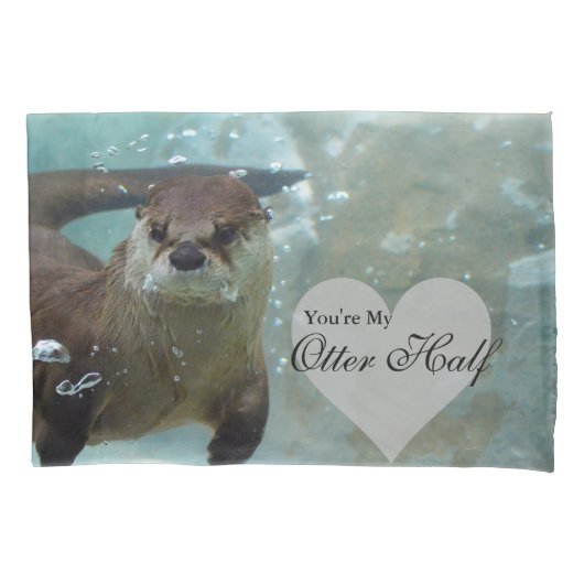 Jouw Otter Half Brown River Otter zwemmen Kussensloop (Voorkant)