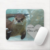 Jouw Otter Half Brown River Otter zwemmen Muismat (Met muis)