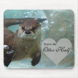 Jouw Otter Half Brown River Otter zwemmen Muismat