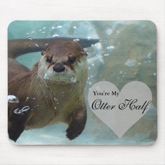 Jouw Otter Half Brown River Otter zwemmen Muismat (Voorkant)