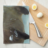 Jouw Otter Half Brown River Otter zwemmen Theedoek (Quarter Fold)