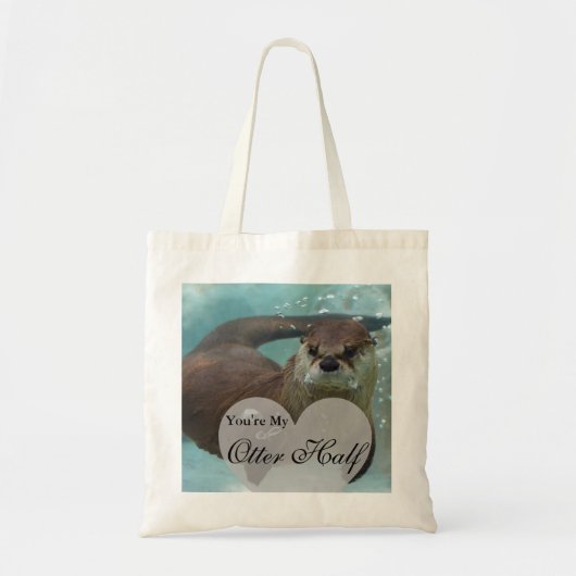 Jouw Otter Half Brown River Otter zwemmen Tote Bag (Voorkant)