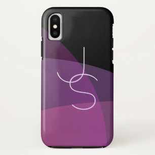 Jouw overlappende initialen   Modern paars & roze Case-Mate iPhone Case