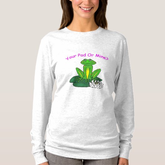 Jouw Pad of de Mijne? Dames Lichtgrijze Lange Mouw T-shirt (Voorkant)