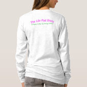 Jouw Pad of de Mijne? Dames Lichtgrijze Lange Mouw T-shirt (Achterkant)