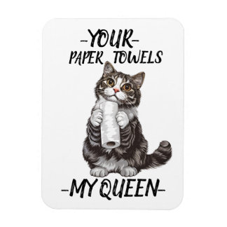 Jouw papieren handdoeken Mijn Queen Schattige Cat Magneet