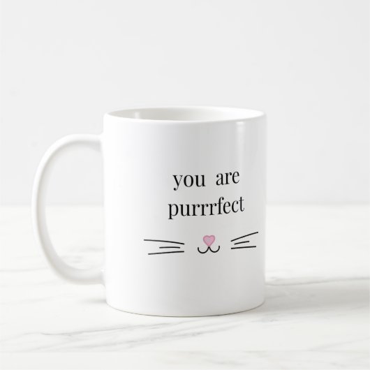 Jouw perfect kat pun mok voor kat ouders wit (Links)
