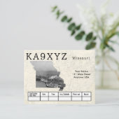 Jouw Photo Missouri Shaped Cutout Custom QSL Briefkaart (Staand voorkant)