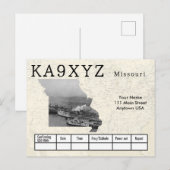 Jouw Photo Missouri Shaped Cutout Custom QSL Briefkaart (Voorkant / Achterkant)