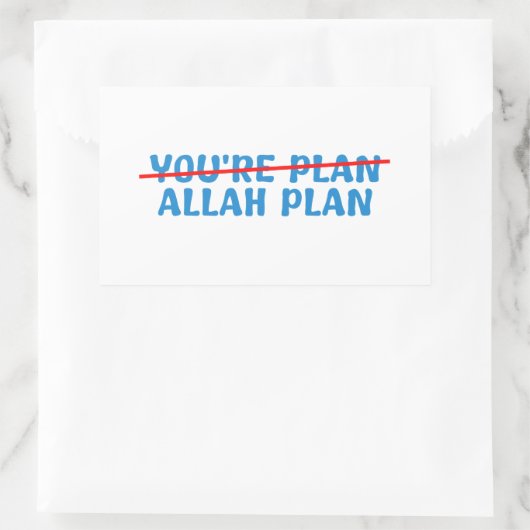 Jouw plan Allah plan Rechthoekige Sticker (Tas)
