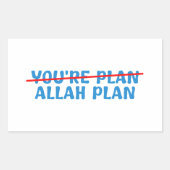 Jouw plan Allah plan Rechthoekige Sticker (Voorkant)