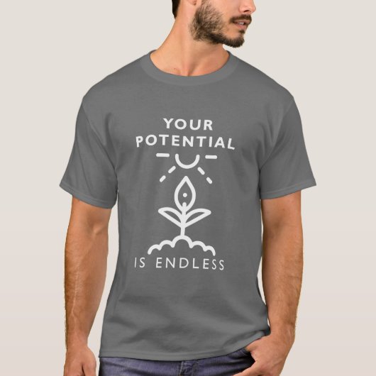 Jouw potentieel is eindeloos T-shirt – Geloof & Wo (Voorkant)