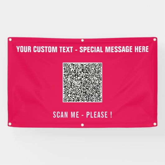 Jouw QR-code aangepaste tekst feestbanner Kies kle Spandoek (Horizontaal)