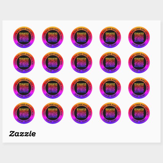 Jouw QR-code aangepaste tekst ronde sticker sjablo (Vel)