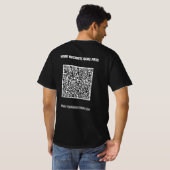 Jouw QR-code en aangepaste tekst Business T-shirt (Achterkant volledig)