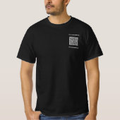 Jouw QR-code en aangepaste tekst Business T-shirt (Voorkant)