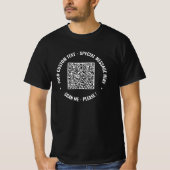 Jouw QR-code scan aangepaste tekst gepersonaliseer T-shirt (Voorkant)