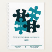 Jouw reis, gedurfde en heldere Blauwgroen levensco Planner (Voorkant)