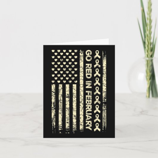 Jouw Rode Lint Hartziekte Bewustzijnscadeau Amerik Kaart (Voorkant)