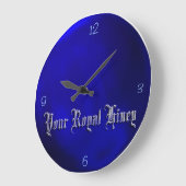 Jouw Royal Hiney - Royal Blue Wall Clock Grote Klok (Hoek)