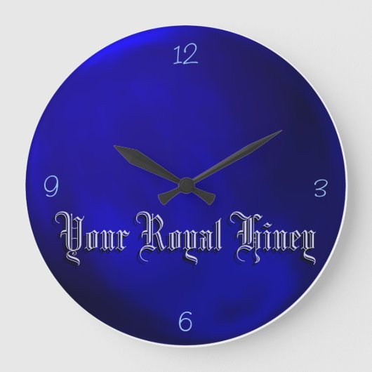 Jouw Royal Hiney - Royal Blue Wall Clock Grote Klok (Voorkant)