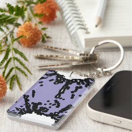 Jouw Smaak, Jouw Kracht – Abstract Lila & Zwart Sleutelhanger