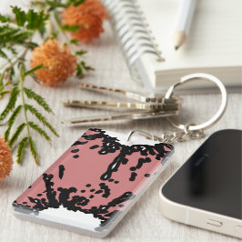 Jouw Smaak, Jouw Kracht – Abstract Mauve & Zwart Sleutelhanger