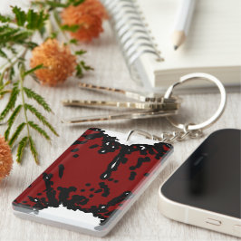 Jouw Smaak, Jouw Kracht – Abstract Rood & Zwart Sleutelhanger