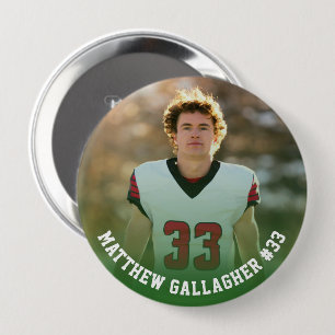 Jouw sportfoto Gepersonaliseerde teamfoto-knop Ronde Button 4,0 Cm