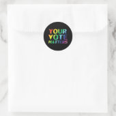 Jouw stem doet ertoe, Pride LGBTq LHBT zwarte stic Ronde Sticker (Tas)