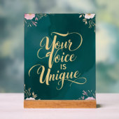 Jouw stem is uniek acryl bord (Neutraal)