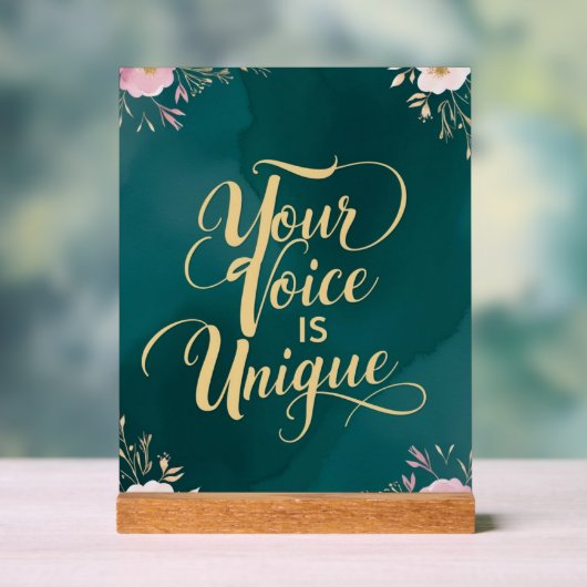 Jouw stem is uniek acryl bord (Neutraal)