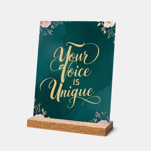 Jouw stem is uniek acryl bord (Hoek)