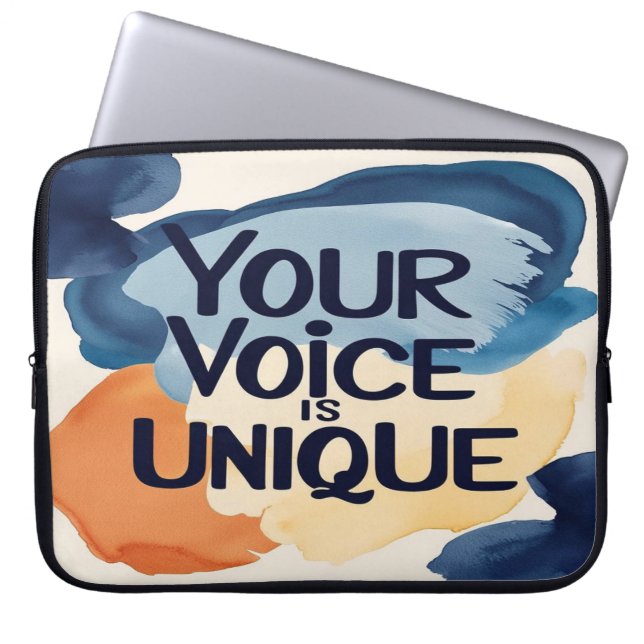 Jouw stem is uniek optie 2 laptop sleeve (Voorkant)