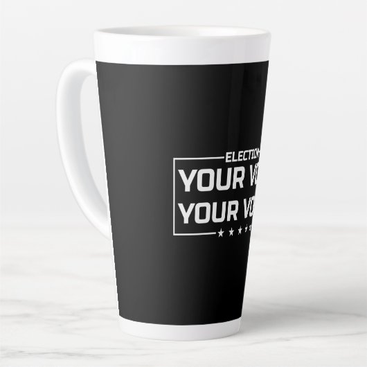 Jouw Stem Jouw Stem wit lettertype Latte Mok (Linkerhoek)